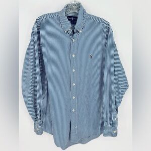 Ralph Lauren Polo Mens L 16-35 Yarmouth Pinpoint Oxford Shirt Pinstripe Vintage